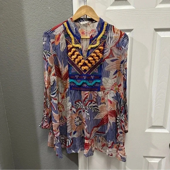 Soft Surroundings Tory Tunic Multi Color Top Size XL - Picture 3 of 6